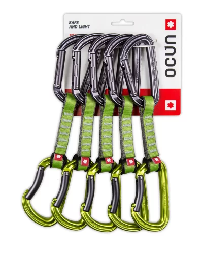 Zestaw Karabinków Falcon QD PAD 16mm 10 cm 5-pack - green